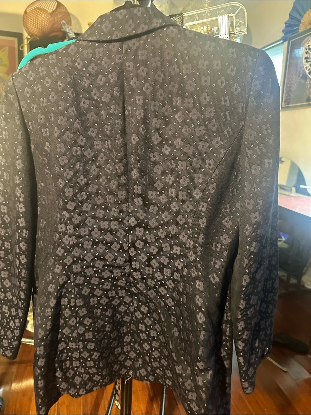 Dior Navy and Black Floral Jacquard Blazer